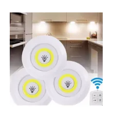 Uzaktan Kumandalı 3 Lü Spot Led Lamba Kablosuz Pilli Işıldak
