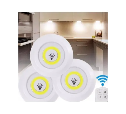 Uzaktan Kumandalı 3 Lü Spot Led Lamba Kablosuz Pilli Işıldak