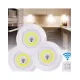 Uzaktan Kumandalı 3 Lü Spot Led Lamba Kablosuz Pilli Işıldak