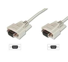 Digitus veri transfer kablosu, D-Sub9 Dişi - D-Sub9 Dişi, 3 metre, seri, bej renk