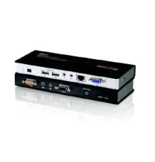 VGA Cat 5 KVM (Keyboard/Video Monitor/Mouse) Mesafe Uzatma Cihazı, Ses (hoparlör ve mikrofon) bağlantı desteği, 300 metre, USB Konsol, Deskew özelliği<br>
USB VGA/Audio Cat 5 KVM Extender with Deskew (1280 x 1024@300m)