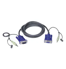 VGA Kablosu, 1 x HDB-15 erkek (VGA Monitör), 1 x Mini Stereo Fiş (Hoparlör) <=> 1 x HDB-15 dişi (KVM port), 1 x Mini Stereo Fiş (Hoparlör), 1.8 metre<br>
VGA Cable with Audio, 1.8M