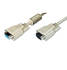 Digitus VGA Monitör Uzatma Kablosu, DSUB 15 erkek <=> DSUB 15 dişi, 3CF7C, AWG 28/30, 1.8 metre, bej renk
