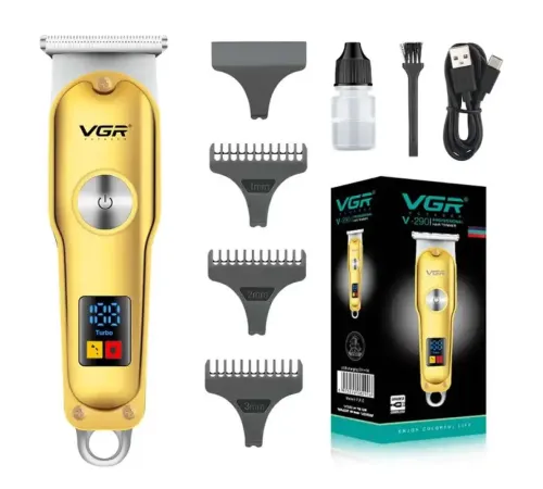 VGR V-290 Altın T Bıçak Sıfır Kesim LCD Ekran Şarjlı Tıraş Makinesi