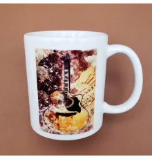 Vintage Tasarım Gitar Baskılı Kupa
