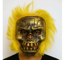 Wild Skull - Bakır Kafatası Sarı Saçlı İskelet Maske