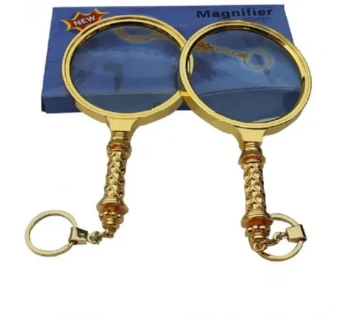 X90Mm Tüm Metal Altın Renkli Hediye Büyüteç Optik Lensler Ile Çinko Alaşım Metal Çerçeve