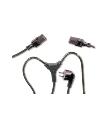 Y Güç Kaynağı Kablosu, Schuko Erkek - 2x C13 Dişi, 1.7 metre (Mains splitter cable, Schuko Plug - 2x C13 Jack, 1.7 metre, H05VV-F3G 1.0qmm/0.75)