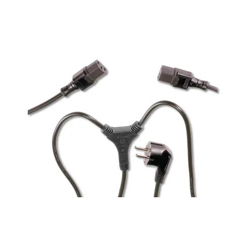 Y Güç Kaynağı Kablosu, Schuko Erkek - 2x C13 Dişi, 1.7 metre (Mains splitter cable, Schuko Plug - 2x C13 Jack, 1.7 metre, H05VV-F3G 1.0qmm/0.75)