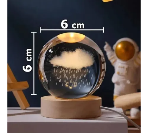 Yağmur Bulutu Işıklı Cam Küre Kod 58