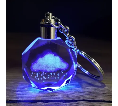 Yağmur Bulutu Tasarımlı Renk Değiştiren Anahtarlık