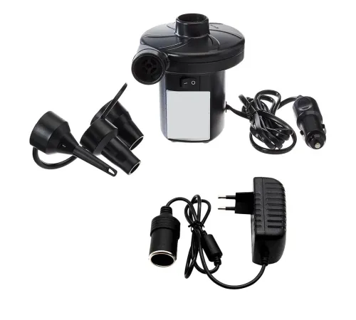 Yatak - Havuz Şişirme Boşaltma Pompası Araç Çakmak + 220V Çift Başlık