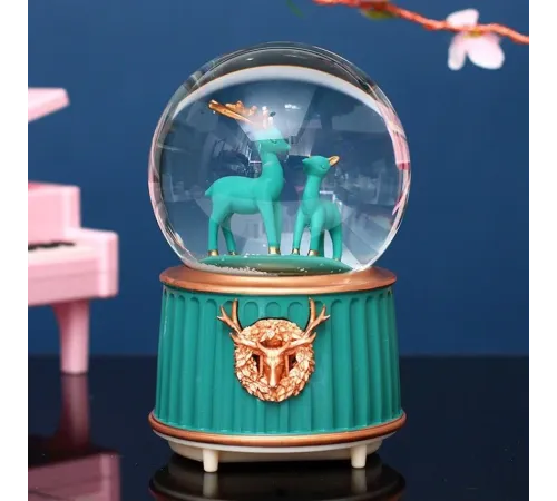 Yeşil Geyik Kar Küresi Küçük Boy JM2105-45