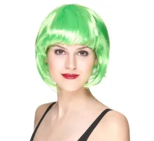 Yeşil Parti Peruğu Kısa Küt Saç