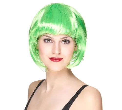 Yeşil Parti Peruğu Kısa Küt Saç