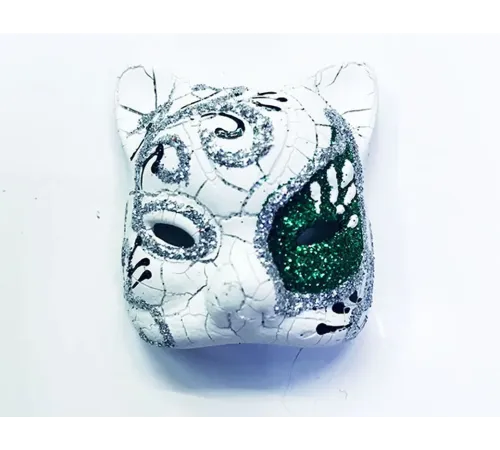 Yeşil Renk İşlemeli Seramik Malzemeden İmal Venedik Kedi Model Magnet