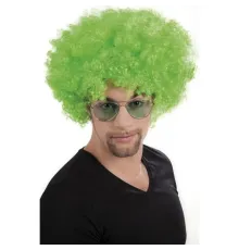 Yeşil Renk Kıvırcık Afro Bonus Peruk