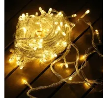 Yılbaşı Aydınlatması 100 LED Perde Hortum Sıcak Beyaz Işık - 10 Metre Dekoratif Şeffaf Kablolu Süs