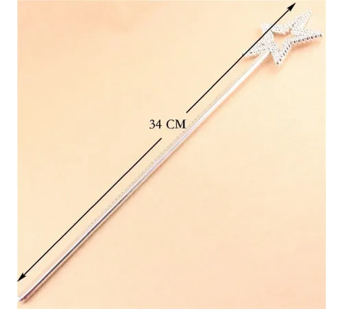 Yıldız Model Peri Asası Melek Asası Prenses Asası Metalize Gümüş Renk