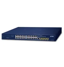 Yönetilebilir Gigabit Switch (Managed Gigabit Switch)<br>
24-Port 10/100/1000T<br>
4-Port 100/1000X SFP<br>
1 x Konsol port