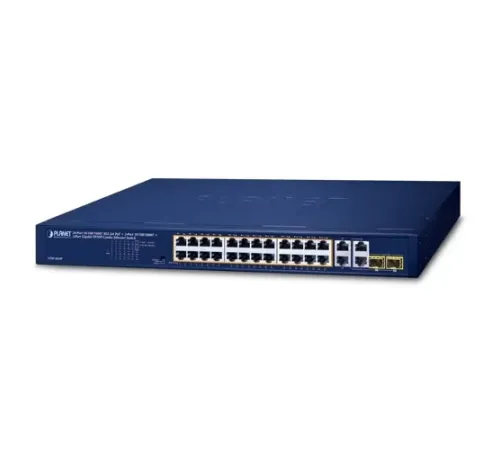 Yönetilemeyen Gigabit Switch (Unmanaged Gigabit Switch)<br>
24 x 10/100/1000BaseT IEEE 802.3at PoE+ port (250 Watt PoE bütçesi)<br>
4 x 10/100/1000BaseT port (port 25-28)<br>
2 x 100/1000Base-X Combo SFP yuva (port 27 ve 28 ile paylaşıml