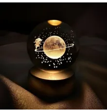 Yürüyen Kız Temalı Satürn Işıklı Cam Küre Cap 6 Cm Kod 57