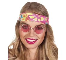 Yuvarlak Cam John Lennon Tarzı Hippi Gümüş Çerçeveli Pembe Gözlük