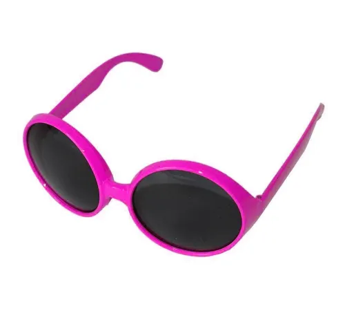 Yuvarlak Yeşilçam 80 li 90 lı Yıllar Parti Gözlüğü Retro Pembe Renk