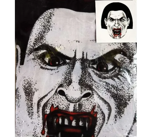 Yüze Yapışan Kafaya Tam Geçmeli Streç Kanlı Vampir Maske Bez Maske Model 2-2