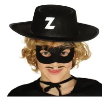 Z Logolu Zorro Şapkası ve Zorro Maskesi Çocuk Boy