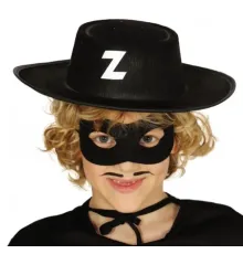 Z Logolu Zorro Şapkası ve Zorro Maskesi Çocuk Boy