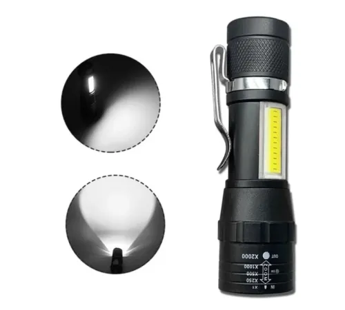 Zoomlu Şarjli Cob Led Güçlü El Feneri WB-017