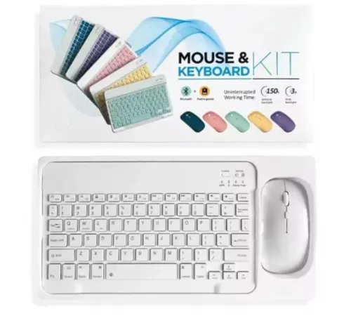 ZR20Km Beyaz Kablosuz Klavye Mouse Set