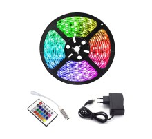 Rgb Şerit 5 Metre 16 Renkli Kumandalı Adaptörlü Çift Taraflı Bant