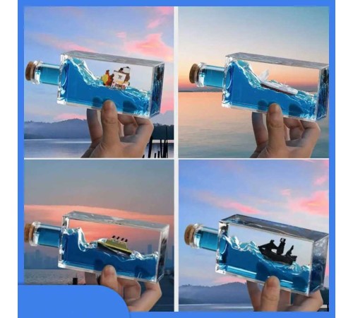 Batmayan Gemi Şişe Akvaryum