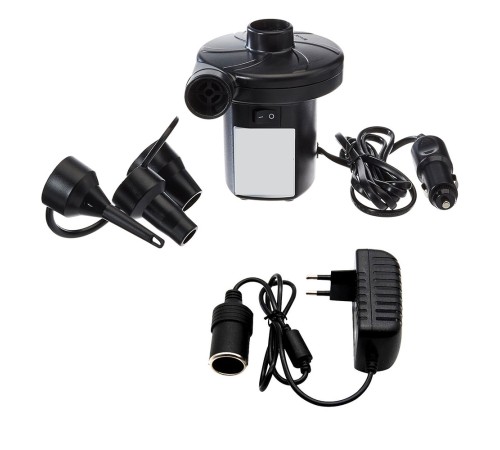 Yatak - Havuz Şişirme Boşaltma Pompası Araç Çakmak + 220V Çift Başlık