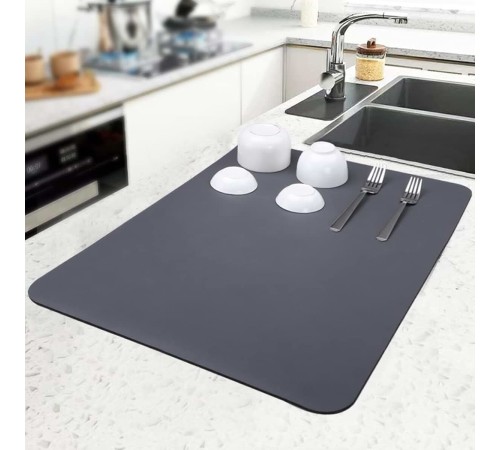 Kaymaz Tabanlı Çok Amaçlı Su Emici Sihirli Tezgah Üstü Bulaşık Yıkama Kurulama Kurutma Matı