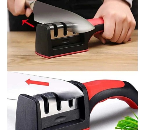 Profesyonel Bıçak Bileyici 3 Açılı Elmas Seramik Çelik Gövdeli El Bıçakları Bileme