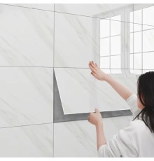 Beyaz Mermer Desenli Alüminyum Plastik Duvar Sticker 60 x 30 Cm