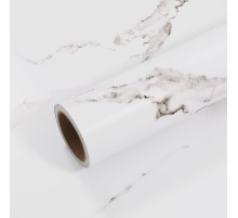 Beyaz Mermer Desenli Yapışkanlı Kaplama Kağıdı Büyük Boy 5 Metre