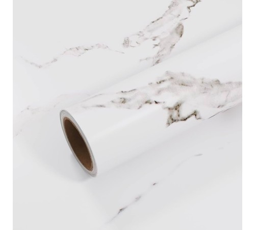 Beyaz Mermer Desenli Yapışkanlı Kaplama Kağıdı Büyük Boy 5 Metre