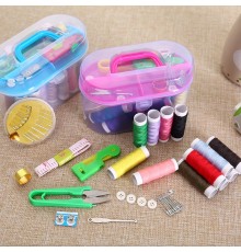 Özel Kutulu 40 Parça Mini Dikiş Seti Iğne Iplik Balıkçı Makas Mezura Yüzük