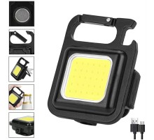 Led Anahtarlıklı Cep Boy Cob Led Metal Kasa Mıknatıslı Şişe Açacağı Usb li Şarj Edilebilir El Feneri HS-37