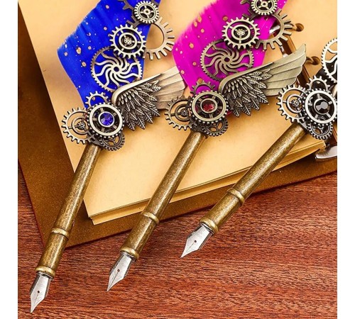 Tüylü Mürekkepli Divit Kalem Seti