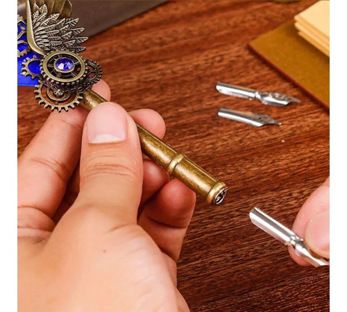 Tüylü Mürekkepli Divit Kalem Seti