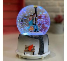 Orta Boy Sokak Lambalı Sevimli Çiftler Kar Küresi