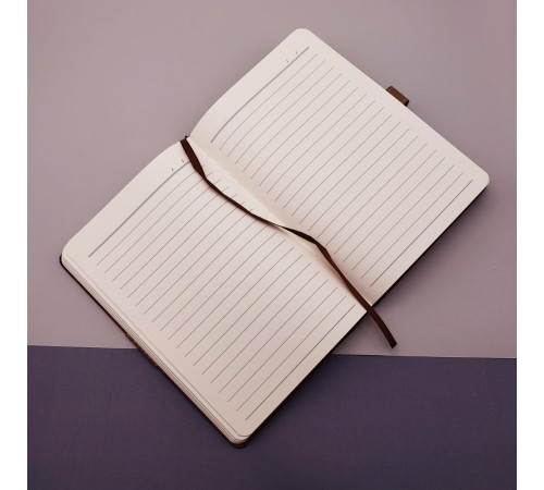 Deri Kapaklı Çizgili Not Defteri Yeşil