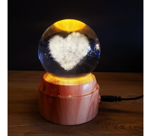 Usb li Kalp Tasarımlı Dönen Cam Küre