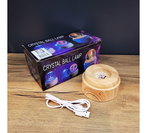 Satürn Gezegen Tasarımlı Dönen Cam Küre