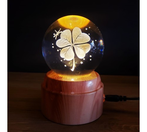 Usb li Yonca Tasarımlı Dönen Cam Küre